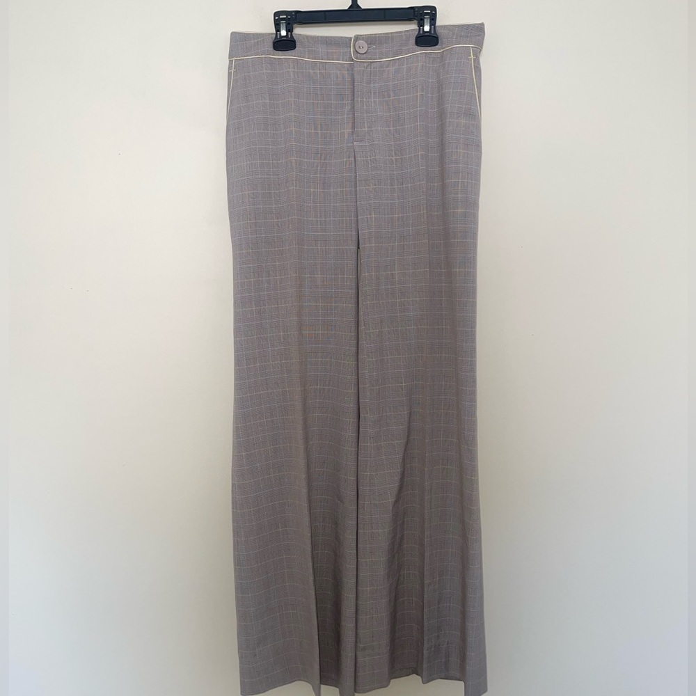 Rebecca Taylor Wide Leg Plaid Trousers Dress Pants Size 6